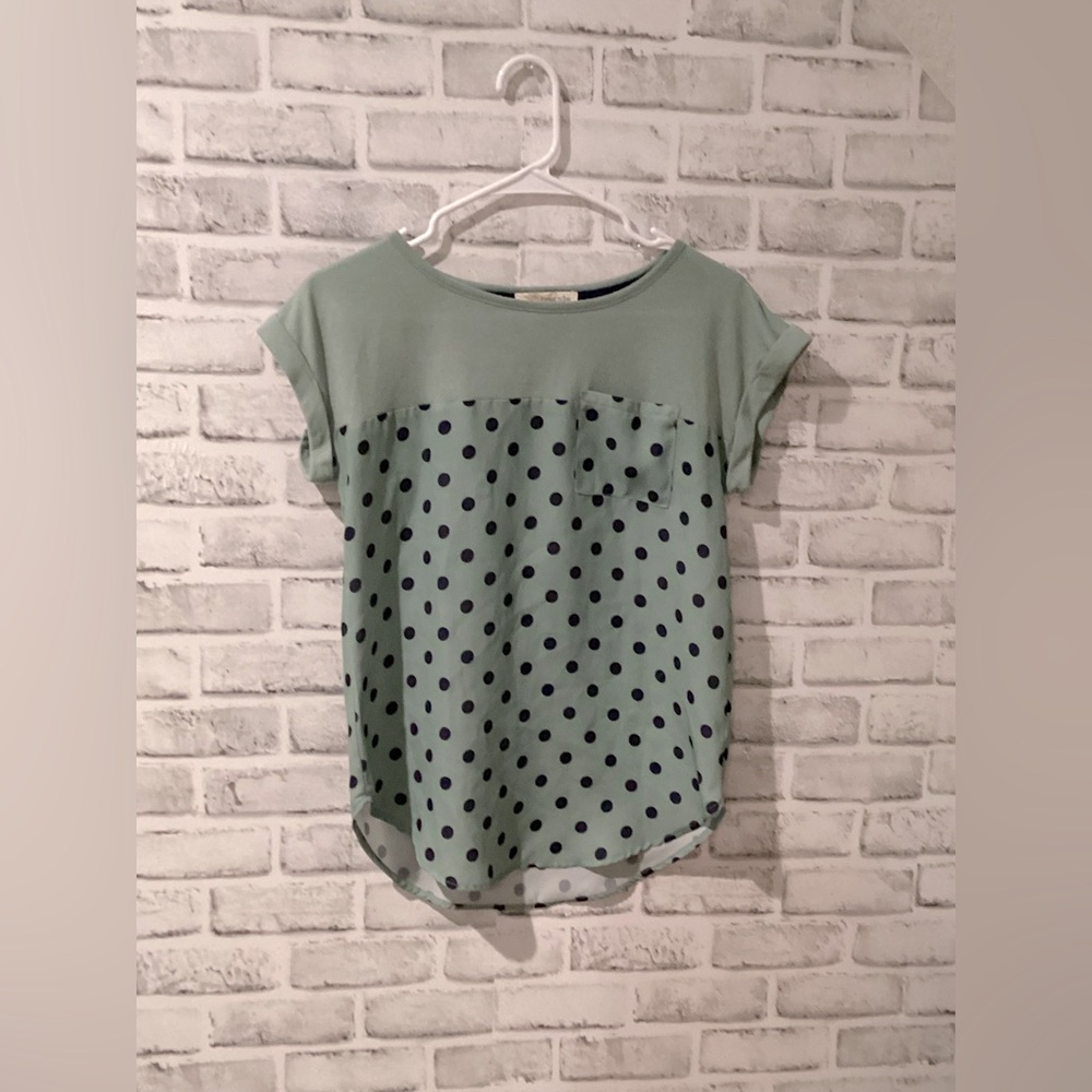 Rewind cute Polka Dot Green Top